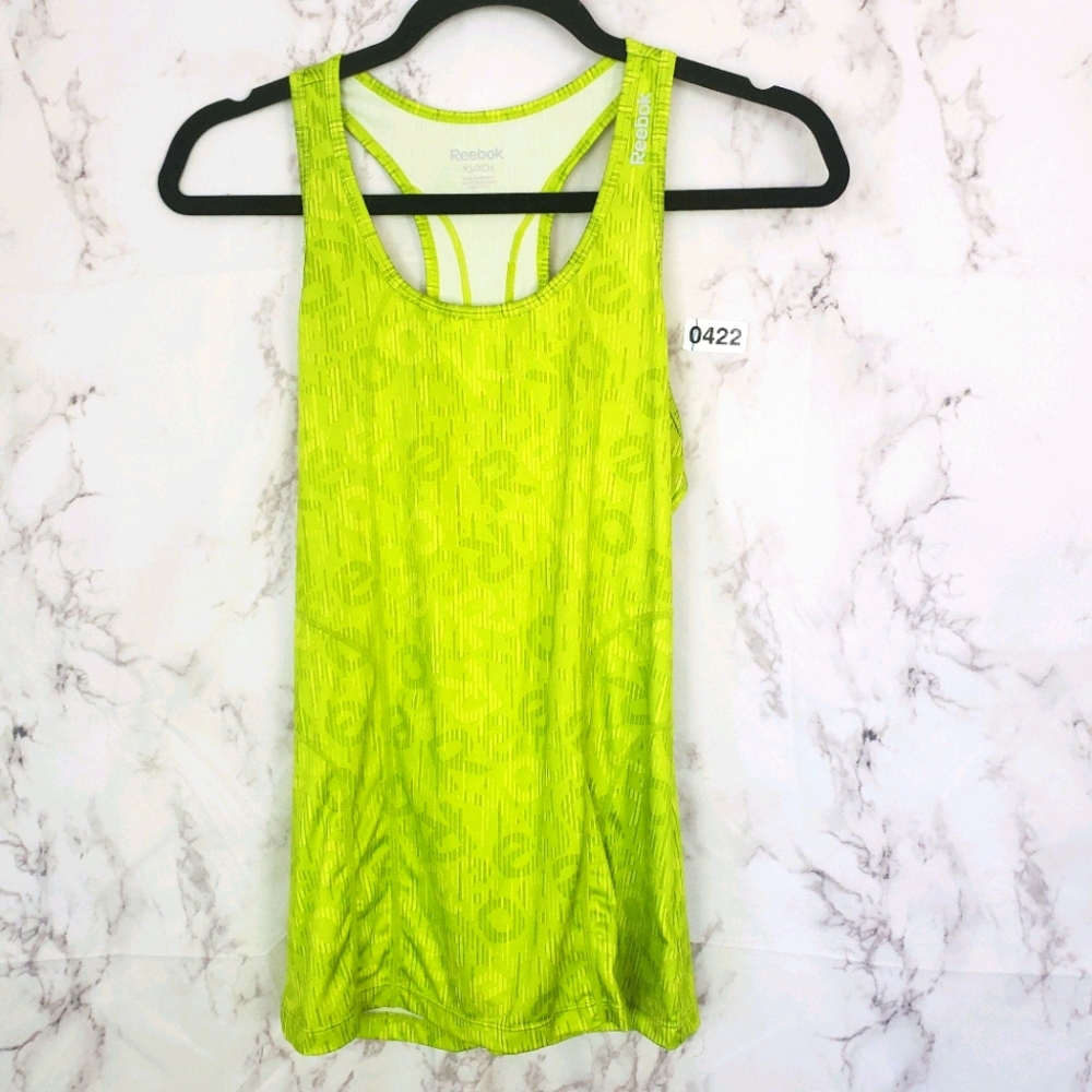 REEBOK Lime Green Tank Top Racerback Sleeveless XS